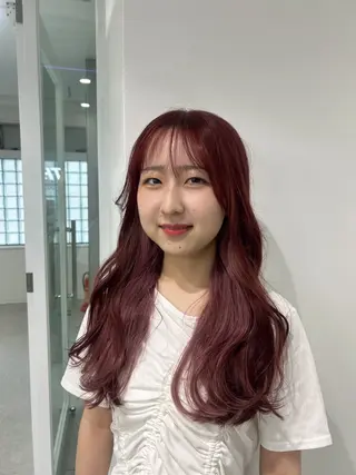 ロング カラー 愛結 暖色カラー🎀🩰のヘアスタイル