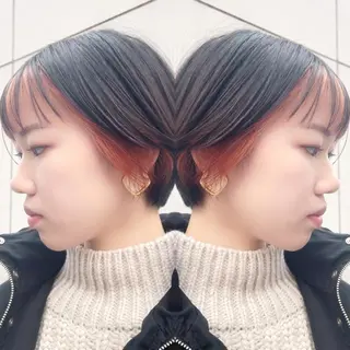 カラー ショート ヘアアレンジ 竹内啓太 ボブのヘアスタイル