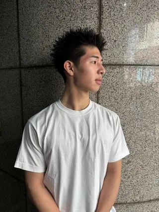 メンズ スパイキーパーマ 柏NO1 藤本葉のヘアスタイル