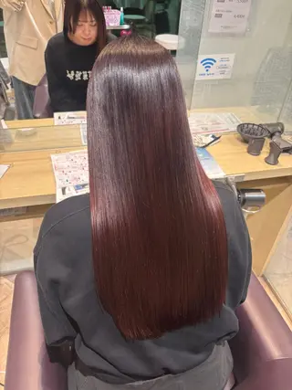 ロング 久光天海/艶カラー /髪質改善ストレートのヘアスタイル
