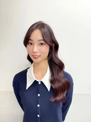 ミディアム カラー 顔まわりの神様✨ 透明感カラー藤嶋秀幸のヘアスタイル