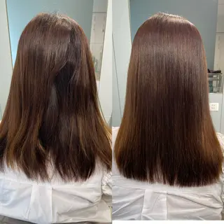 セミロング 梅田縮毛矯正◻︎髪質 改善◻︎細見　了眞のヘアスタイル