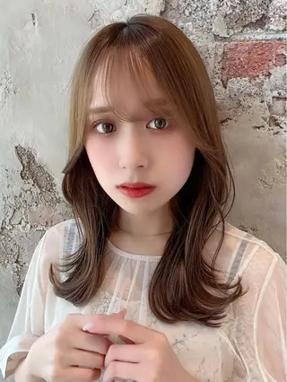 セミロング カラー 🧡くびれヘア/前髪 顔周り🧡久原結衣のヘアスタイル