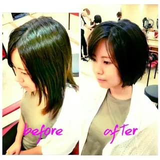 ショート EMANON名古屋所属・美谷添（ミヤゾエ） まどか大人ヘアサロンのヘアスタイル