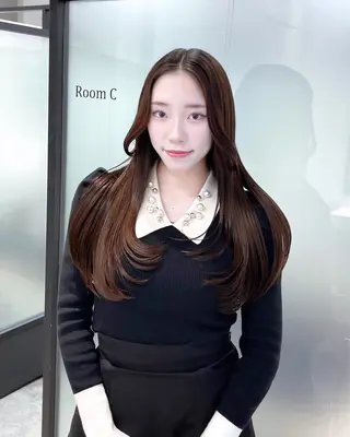 ロング 韓国レイヤーカット 髪質改善▫️水野有真のヘアスタイル