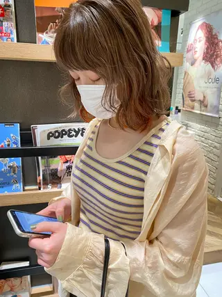 ミディアム パーマ 🍸nana/透明感 カラー/レイヤー✨のヘアスタイル