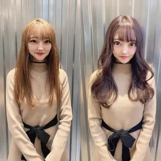 セミロング カラー あざと可愛い❤️ 髪質整形💊 輝のヘアスタイル