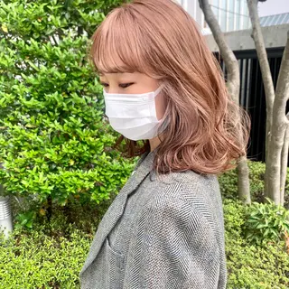 ミディアム カラー ヘアアレンジ ハイトーン/美髪矯正 🍃大江拓実のヘアスタイル