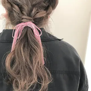 セミロング カラー ヘアアレンジ Mariana/ 鶴原-ハイライトのヘアスタイル