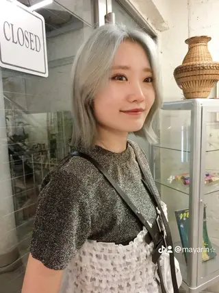 ミディアム カラー ハッシュカット/ MAYAのヘアスタイル