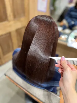 ミディアム カラー 髪質改善/艶髪/透明 感カラー🫧ｼｽﾞｸのヘアスタイル