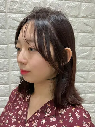 セミロング カラー 韓国ヘア ♡tomimaのヘアスタイル