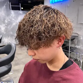 ショート カラー パーマ ヘアアレンジ メンズ キッズ 🔷横浜1のパーマ 職人🔷将太郎のヘアスタイル