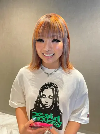 ミディアム カラー さと ちはるのヘアスタイル