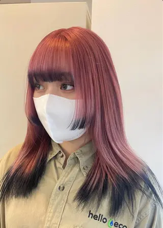 セミロング カラー salowin原宿iori所属・💋ハイトーンデザイ ンヘア💋A'nyuのヘアスタイル