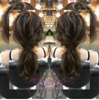 セミロング ヘアアレンジ Yamauchi natsumiのヘアスタイル