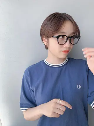 ショート カラー ボブパーマコテ巻き風 パーマNo1深江秀平のヘアスタイル