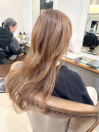 ロング カラー ハイトーン/カラー /縮毛矯正/松田健佑のヘアスタイル