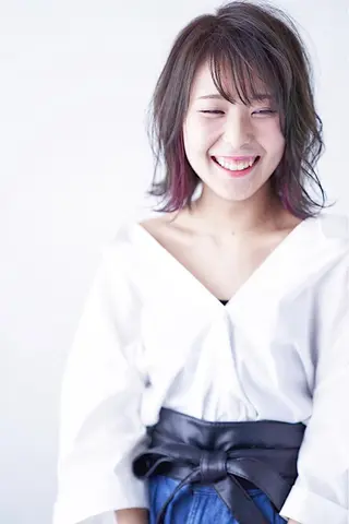 ミディアム カラー パーマ 年間1500人担当 代表　南一路のヘアスタイル