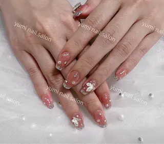 ネイル shineジェル& チップ長さだしのネイルデザイン