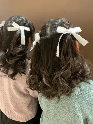 セミロング カラー ヘアアレンジ きむえり/髪質改善 /セット/カラーのヘアスタイル