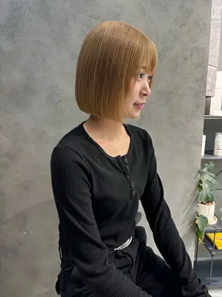 ショート ボブ/透明感ベージュ 🫧クルミ🌟のヘアスタイル