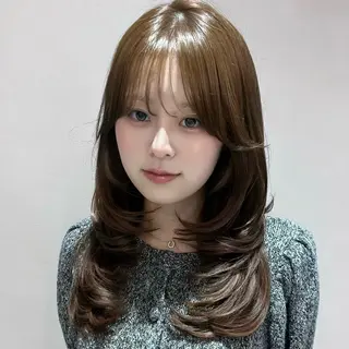 セミロング カラー レイヤー/艶カラー/ Natsuho💞のヘアスタイル