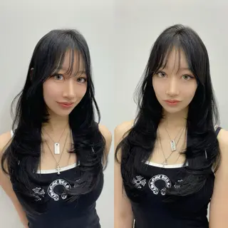 ロング カラー レイヤー/艶カラー /韓国ヘア/高松のヘアスタイル