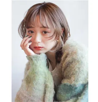 カラー パーマ ミディアム ヘアアレンジ ITbyALBUM 松戸のヘアスタイル