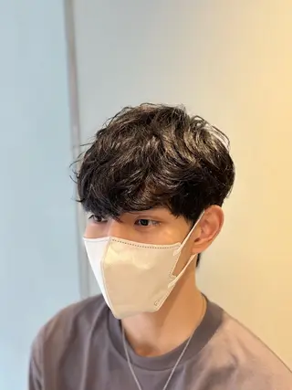 ショート パーマ メンズ 韓国メンズヘア/ ダウンパーマ/歩夢のヘアスタイル