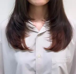 セミロング カラー ヘアアレンジ 🇰🇷韓国ｽﾀｲﾙ ﾚｲﾔｰ/ayanaのヘアスタイル