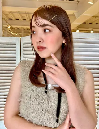 セミロング 韓国ヘア 🎀華澄のヘアスタイル