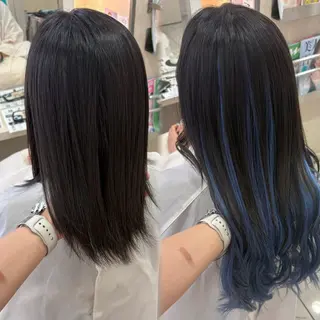 ロング カラー ハイトーンカラー シールエクステのヘアスタイル