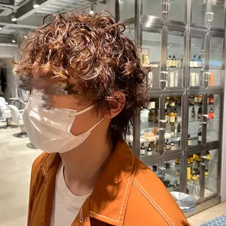 パーマ まろみ暖色×ボブ ×chia🕯のヘアスタイル