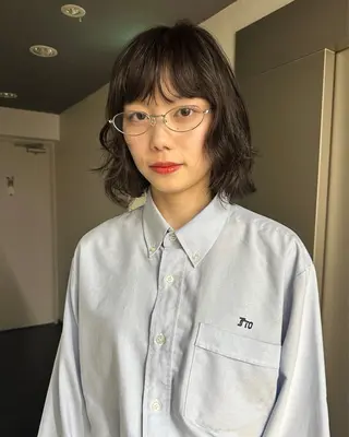 ショート カラー パーマ ボブ/レイヤー/ケア パーマ/リュウタのヘアスタイル