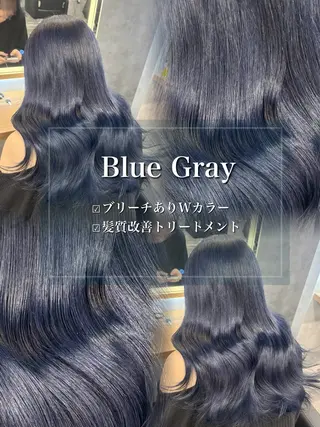 セミロング カラー ヘアアレンジ ダメージレスカラー 🩵HIYO🩵のヘアスタイル