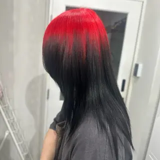 ミディアム カラー ハイトーン/ウルフ /エクステ/ましろのヘアスタイル