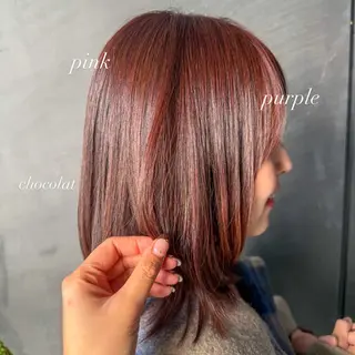 セミロング カラー 💕暖色カラー/艶髪 /Anzu💕のヘアスタイル