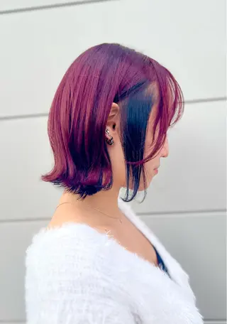 カラー 前田亜莉沙　透明感 カラー／メンズカットのヘアスタイル