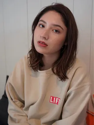 セミロング 柳下 涼のヘアスタイル