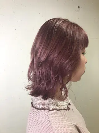 ミディアム カラー パーマ美容師 hanaのヘアスタイル