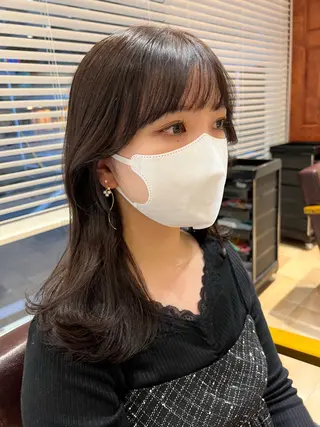 セミロング カラー 🥀韓国ヘア🥀 宮津真菜のヘアスタイル