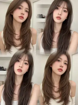 セミロング カラー レイヤー✂︎赤み消し 髪質改善/井上健太のヘアスタイル