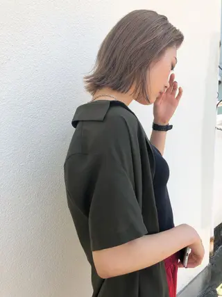 ミディアム カラー Pia hair Design Yakuin所属・Pia ツボイ ケイタのヘアスタイル