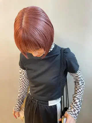 ミディアム カラー パーマ ヘアアレンジ メンズ キッズ ネイル マツエク・マツパ アイブロウ tatsumi/ボブ ウルフ/レイヤーのヘアスタイル