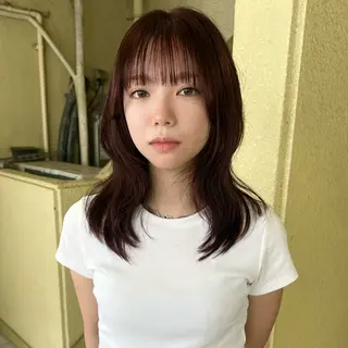 セミロング カラー レイヤーカット/暖色 カラー/mao🎀のヘアスタイル