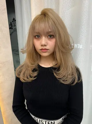 ミディアム カラー モテ愛され美容師🫶 とわのヘアスタイル