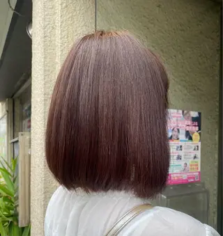 ミディアム カラー 艶髪/ハイトーン/ ヘアセット/モエノのヘアスタイル