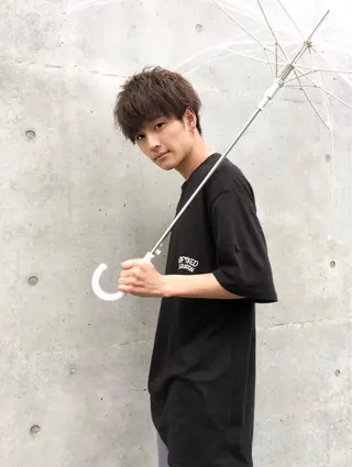 ショート カラー パーマ ヘアアレンジ メンズ キッズ 🟦ニュアンス/メン ズパーマ横浜🟦のヘアスタイル