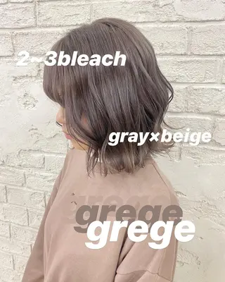 ミディアム カラー オリーブ/アッシュ やわらか透明感カラーのヘアスタイル